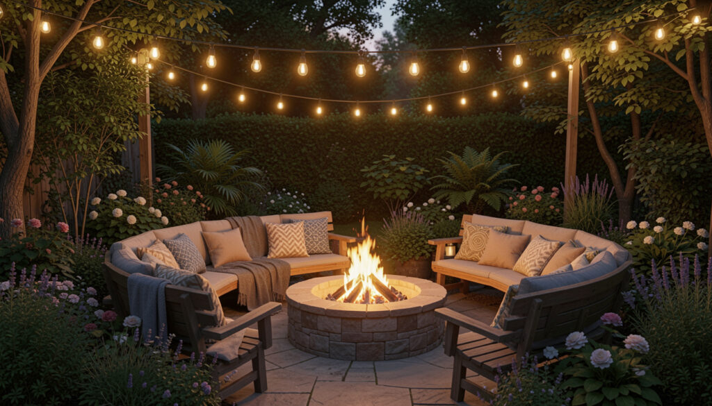 25 Slim Garden Seating Ideas With Fire Pit