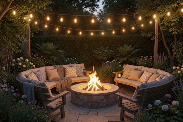 25 Slim Garden Seating Ideas With Fire Pit