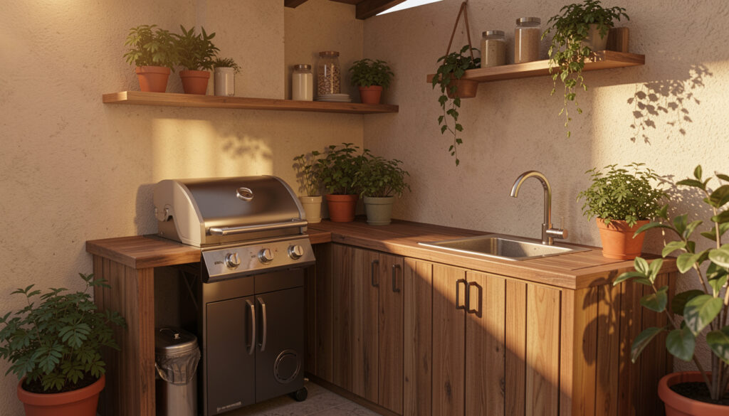 10 Cozy Small Outdoor Kitchen With Grill And Sink Ideas